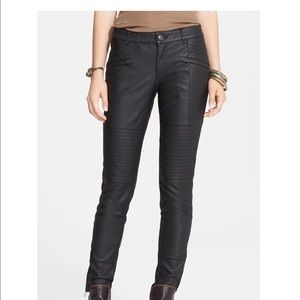 Free People Faux Leather Skinny Moto Pants